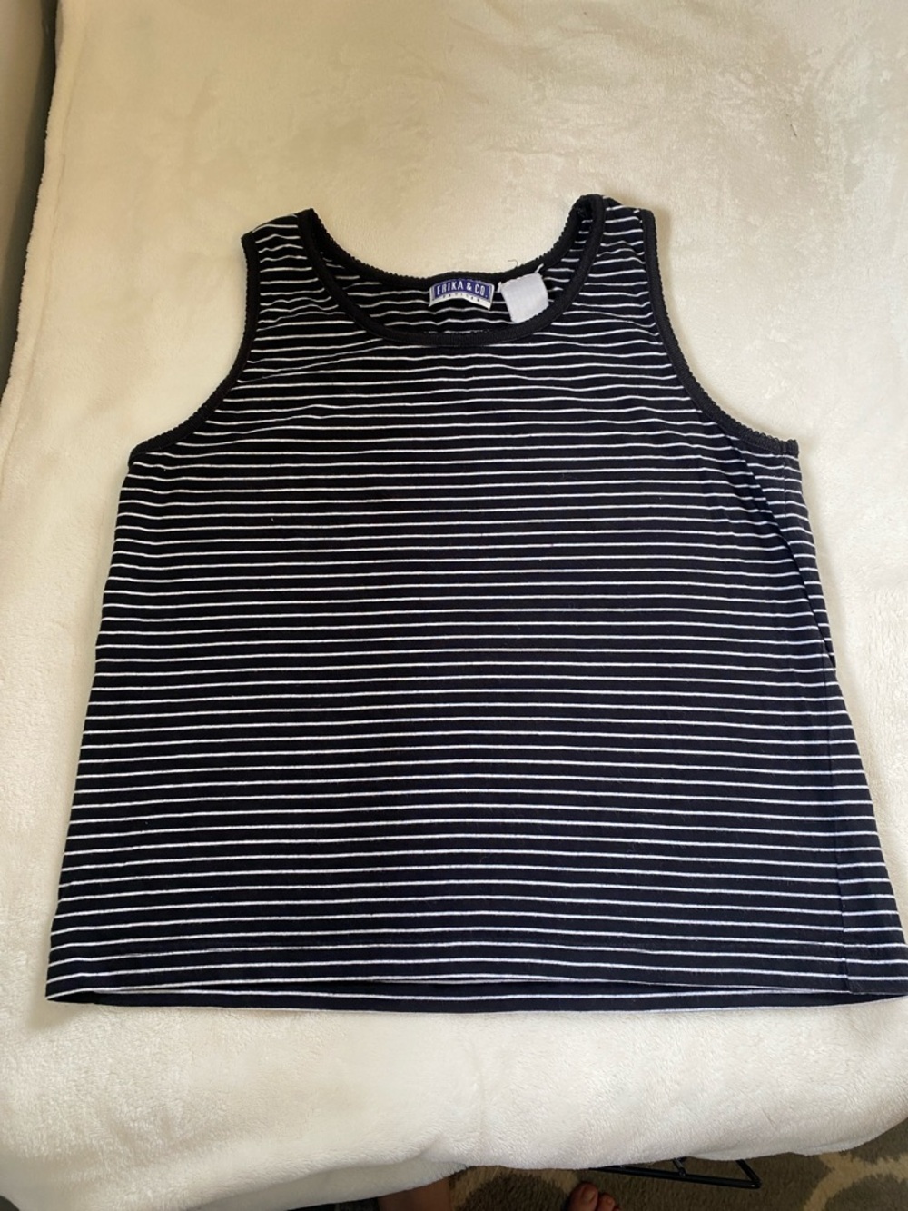 VINTAGE Black & White Striped Tee